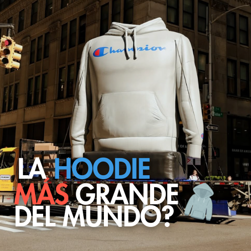 Champion sorprende con sudadera inflable en Nueva York