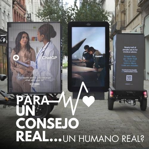Médicos combaten la desinformación de IA con publicidad exterior