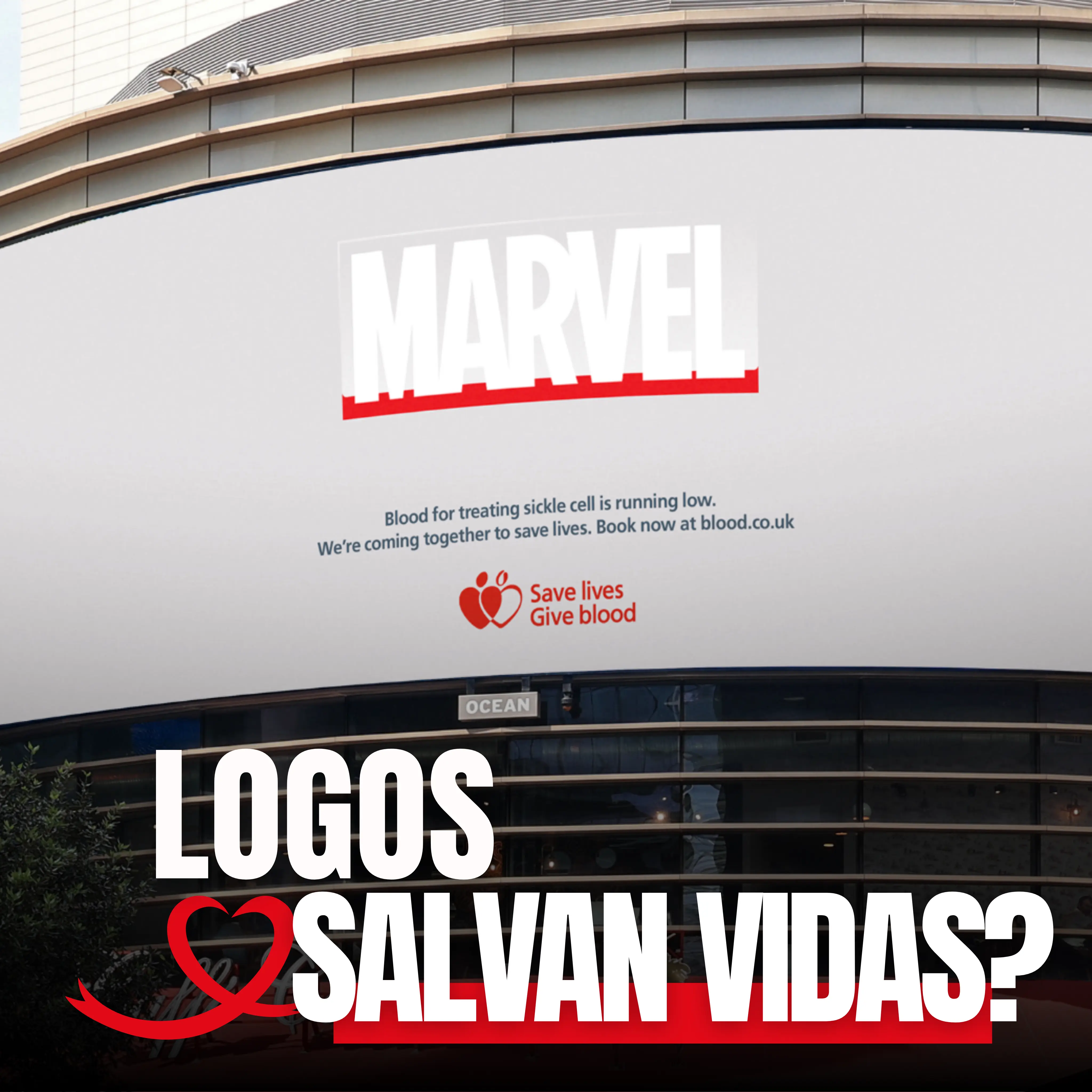 NHS transforma logos famosos para visibilizar la escasez de sangre