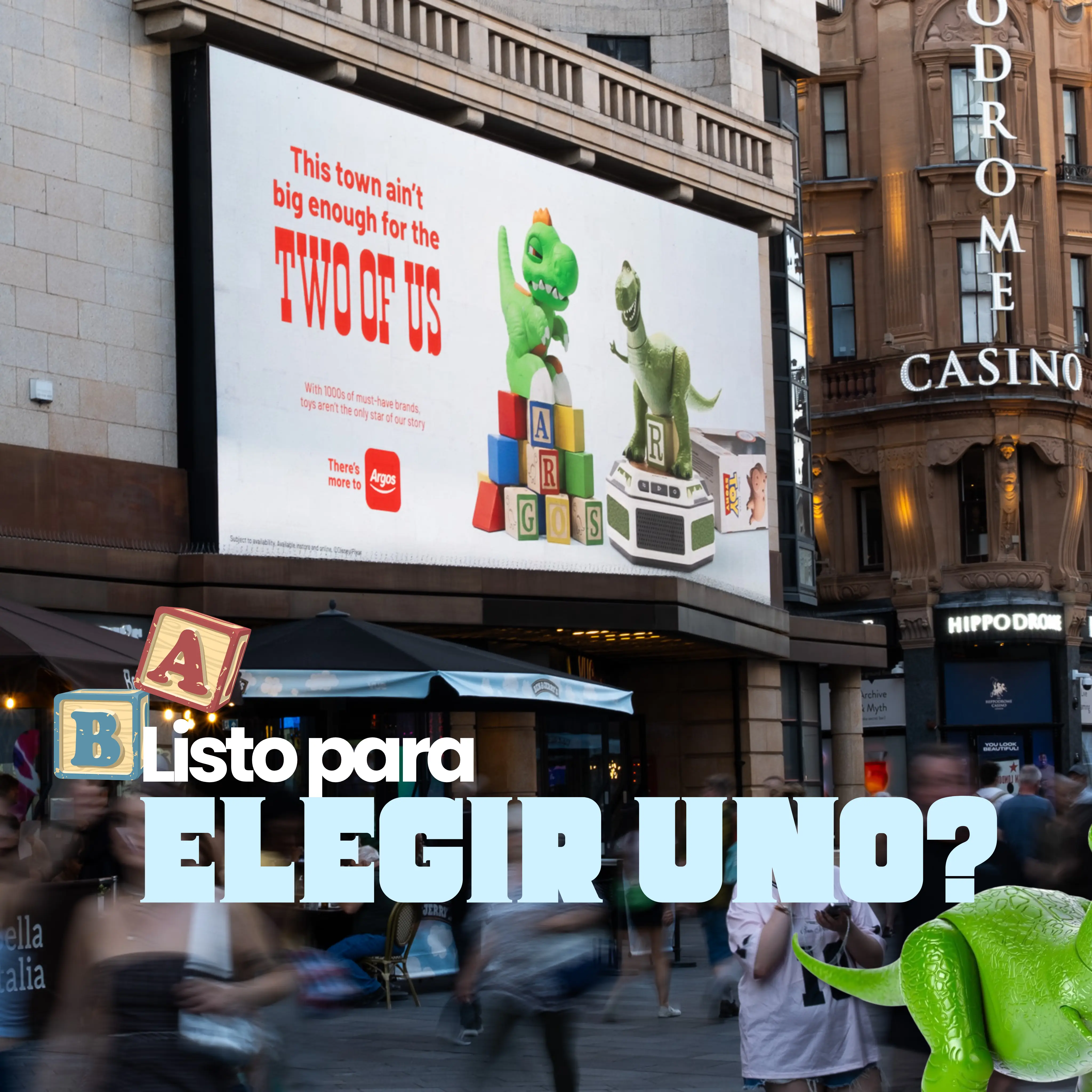 Campaña OOH de Argos Toy Story 5: Trevor vs Rex
