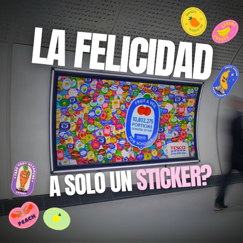 ¿Cómo celebra Tesco 10.8 millones de donaciones con stickers?