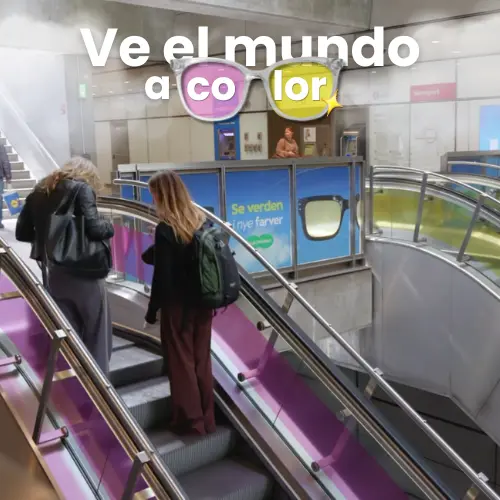 Louis Nielsen convierte Nørreport Metro en una experiencia OOH de color
