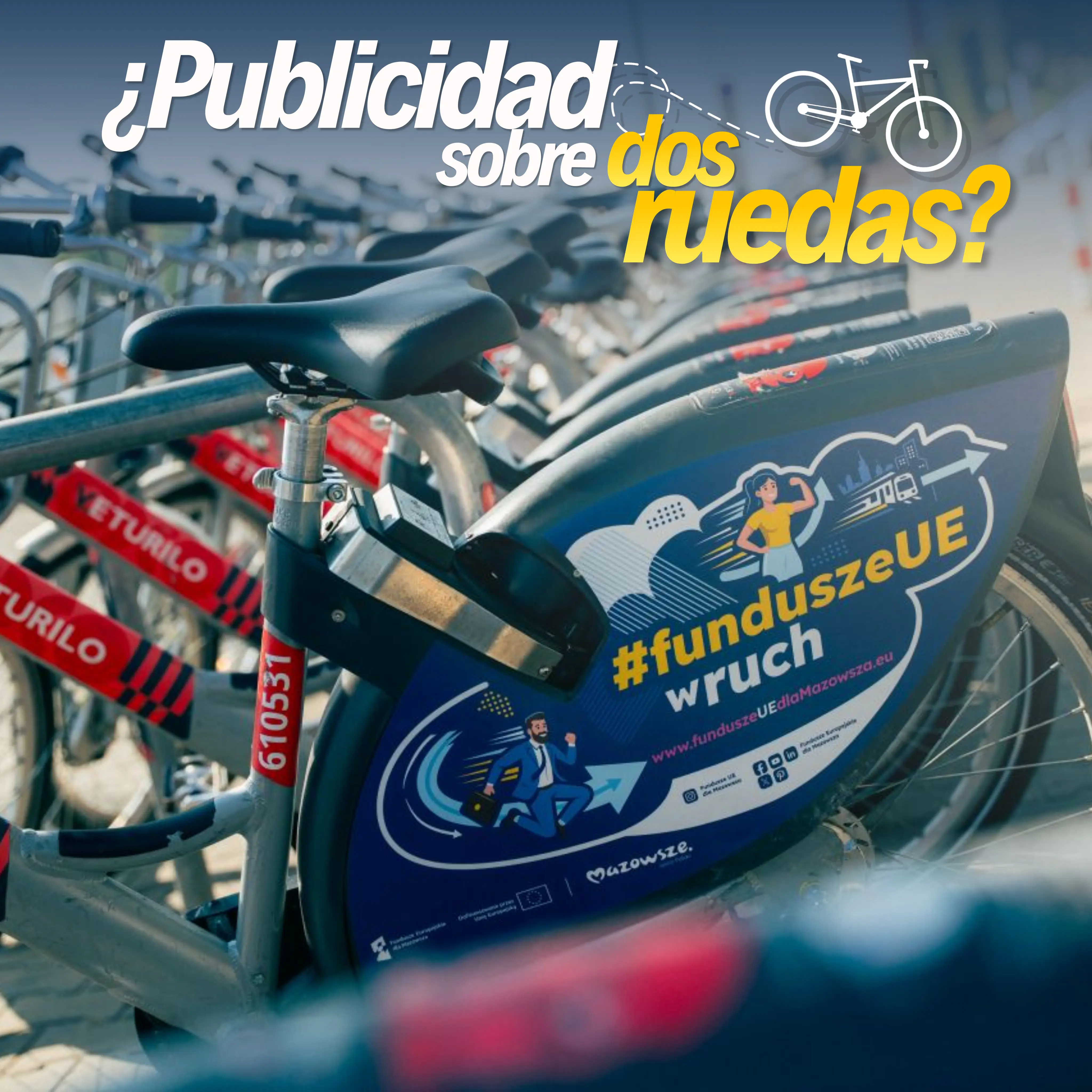 Fundusze Europejskie dla Mazowsza pone en marcha una campaña OOH sobre bicicletas Veturilo en Varsovia