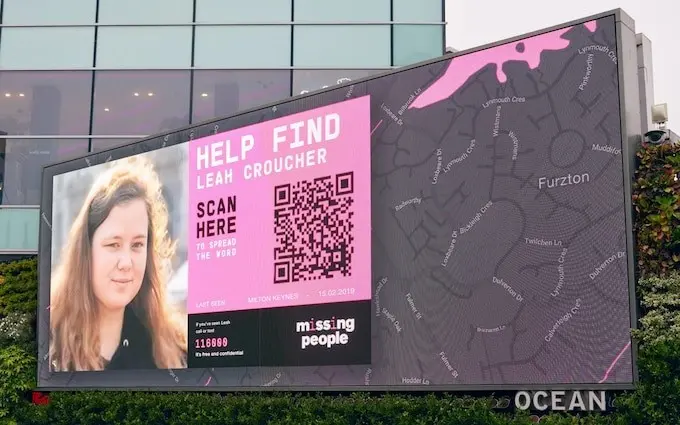 Digital OOH Missing People, Help Find...