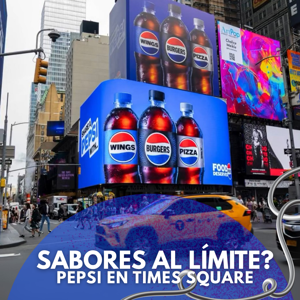 Pepsi mezcla sabor y formatos en Times Square