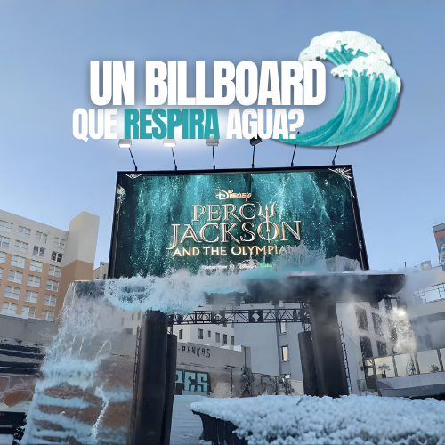 Disney+ lanza un billboard lleno de agua para Percy Jackson