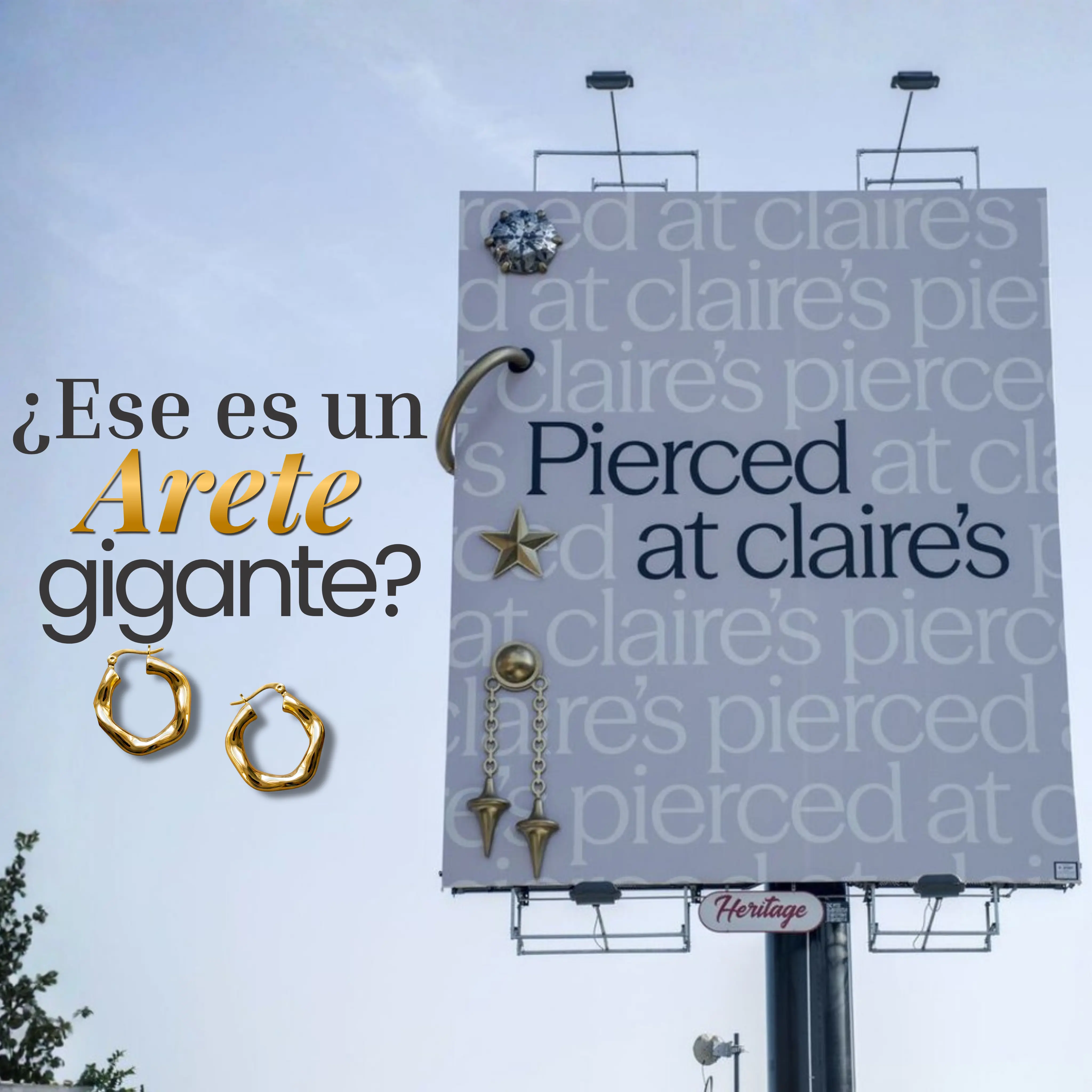 Campaña OOH Claire\'s LA: Joyería Oversized que Rompe el Billboard
