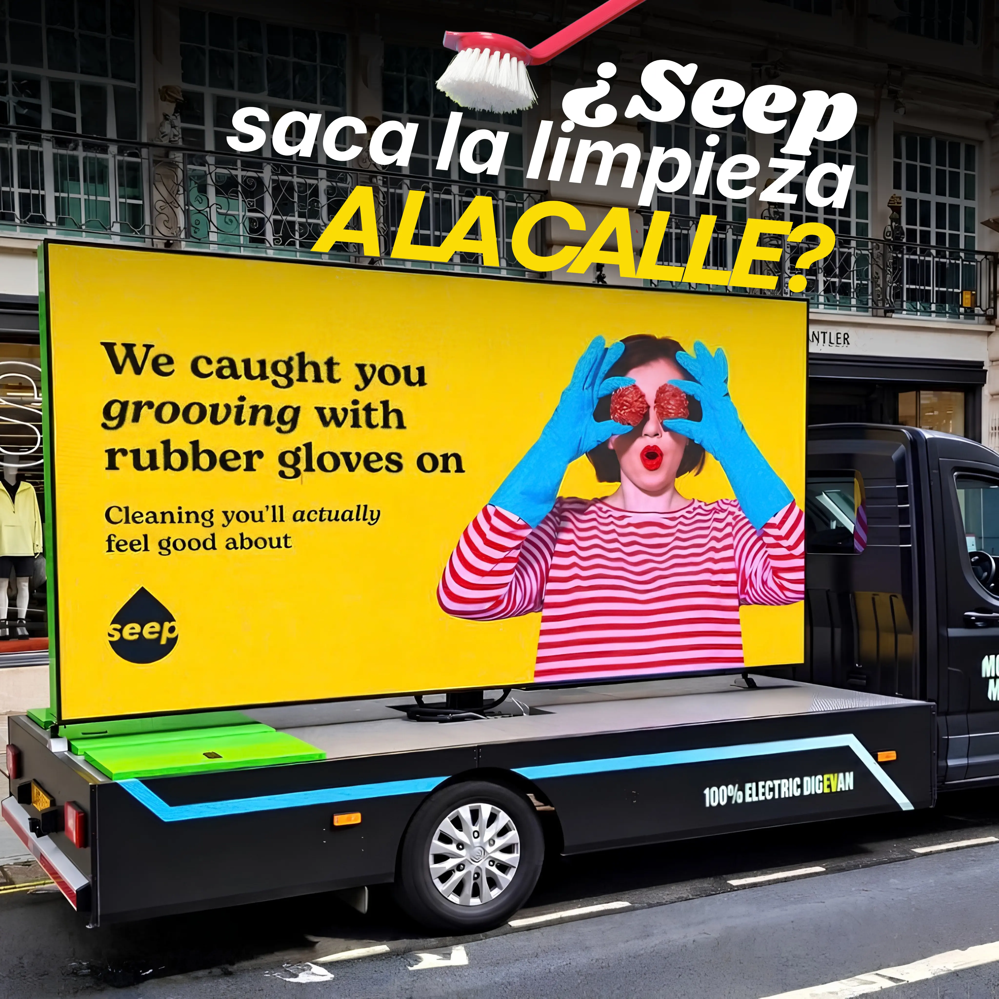 Seep convierte la limpieza en algo más divertido con billboards móviles en Londres