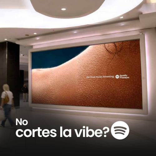 Publicidad exterior de Spotify: emoción interrumpida por anuncios