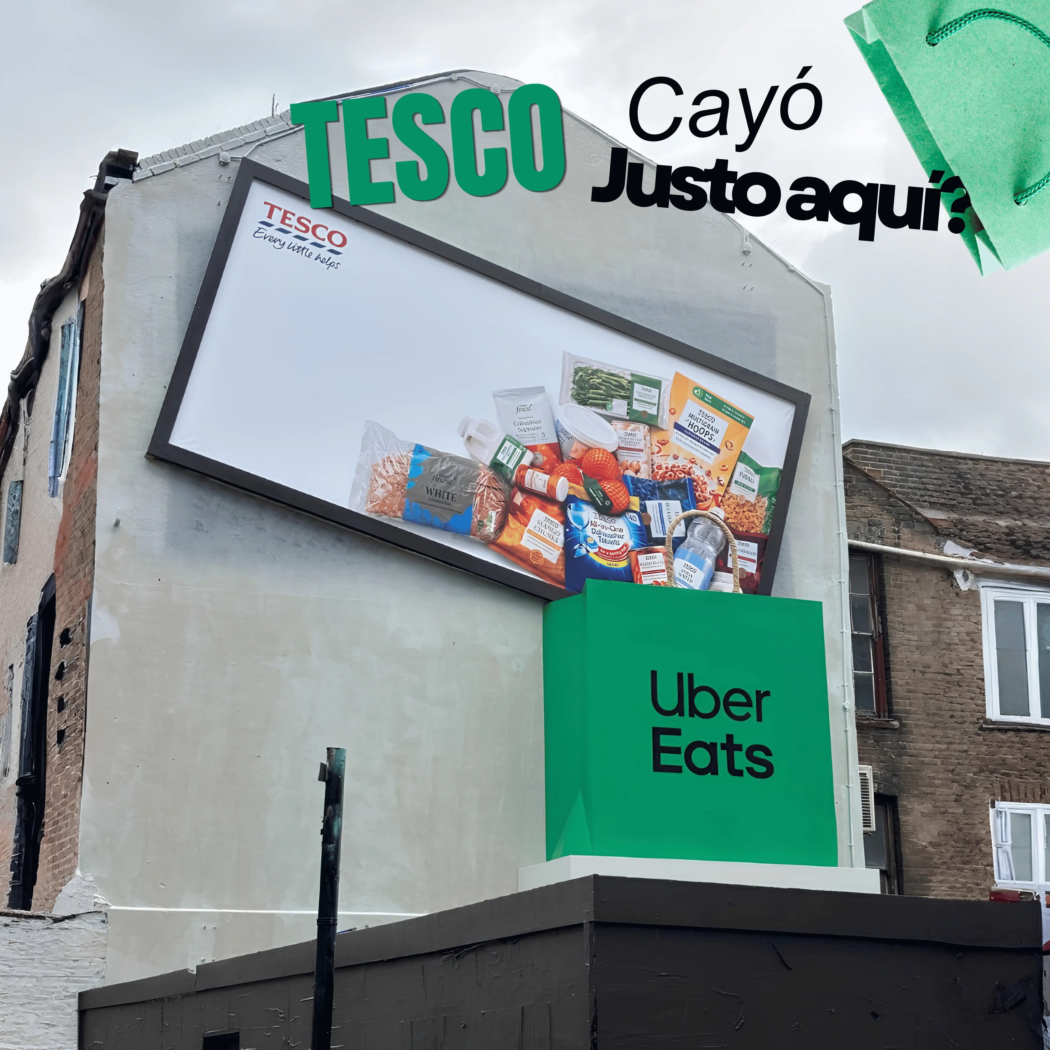 Tesco y Uber Eats lanzan campaña OOH con billboard especial en Reino Unido