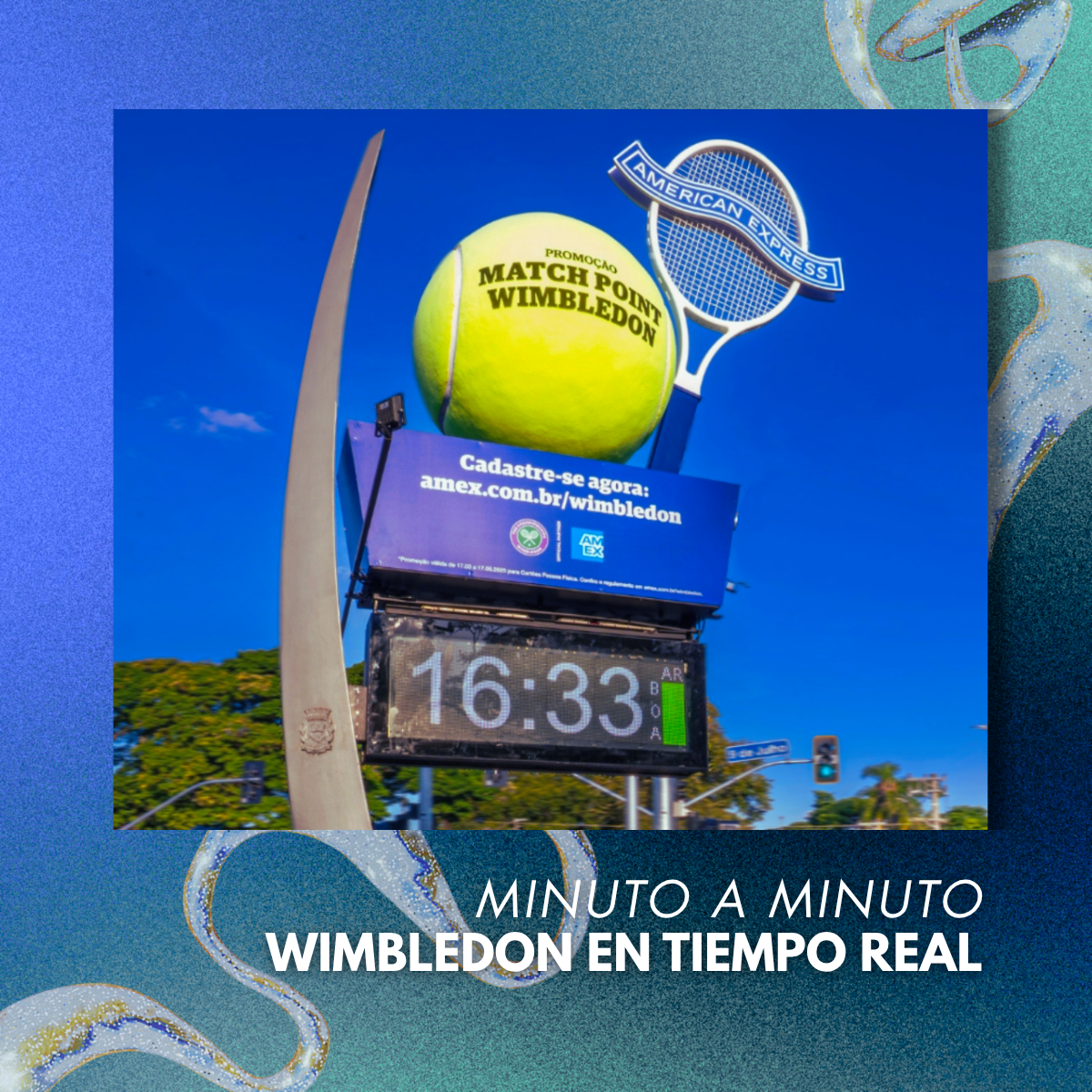 Reloj interactivo lleva Wimbledon a las calles
