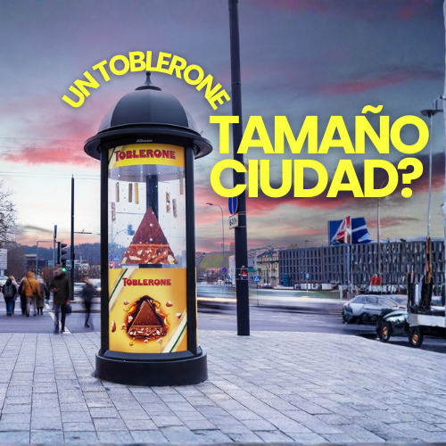 Toblerone convierte una columna Morris en un antojo gigante