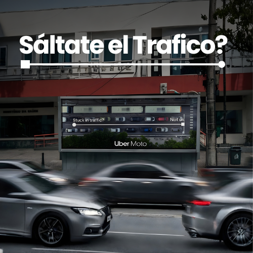 Uber Moto: tráfico y ruta visual en OOH Brasil