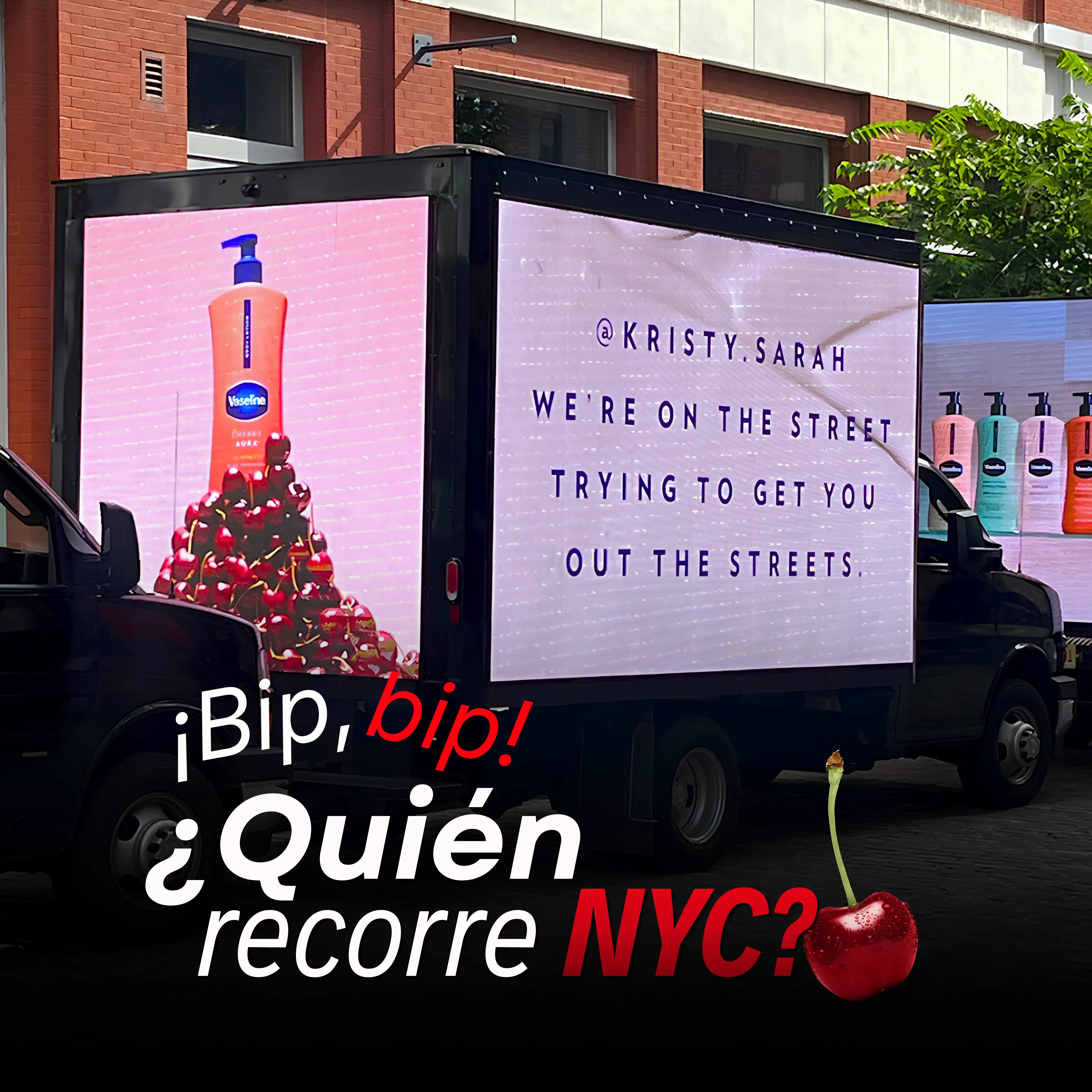 Vaseline lleva su campaña con @kristy.sarah a Nueva York con OOH móvil