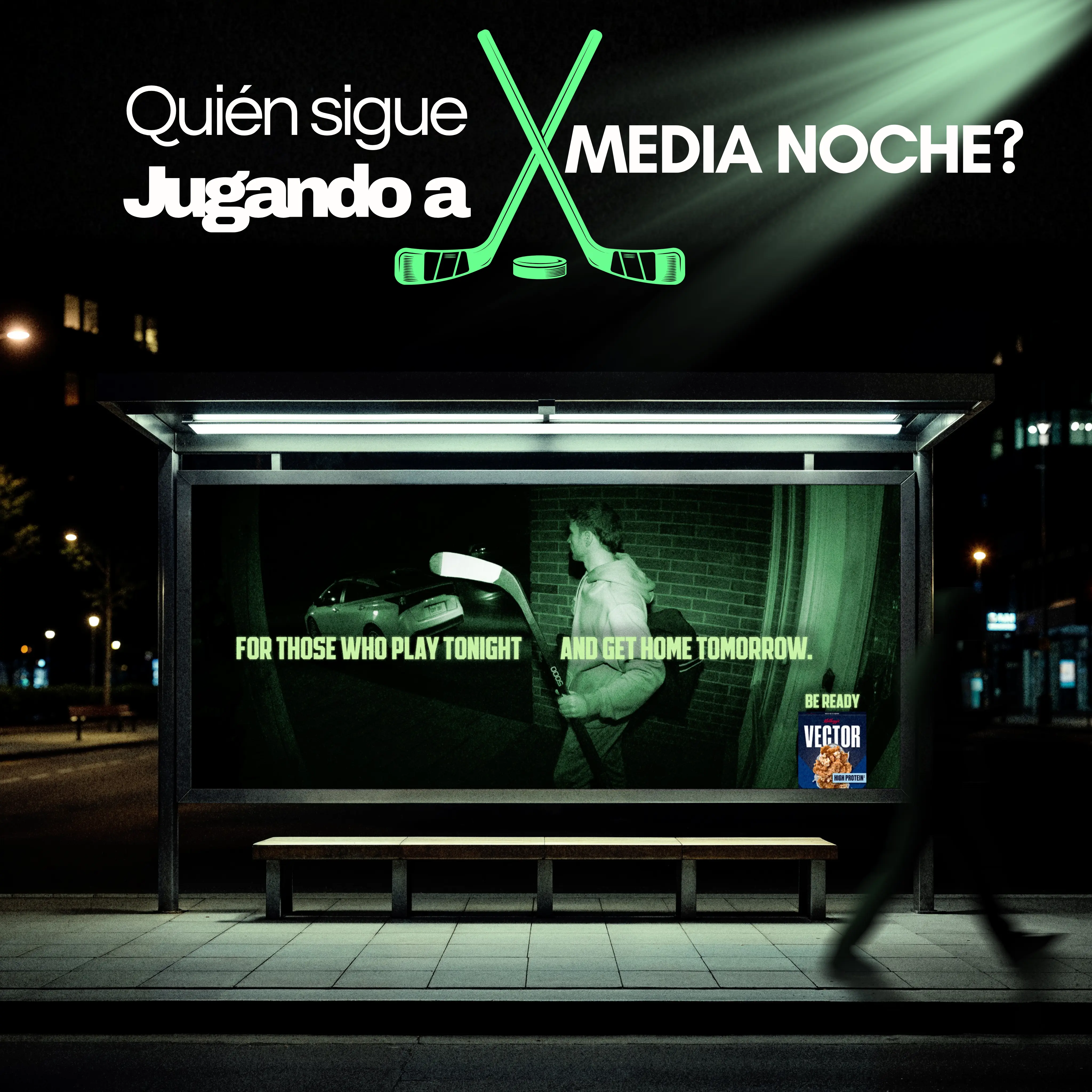 Vector usa el hockey nocturno para reforzar su mensaje 'BE READY'