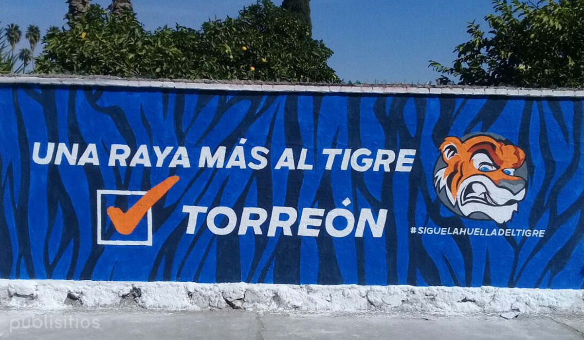 Barda Publicitaria de Tigre en Torreón