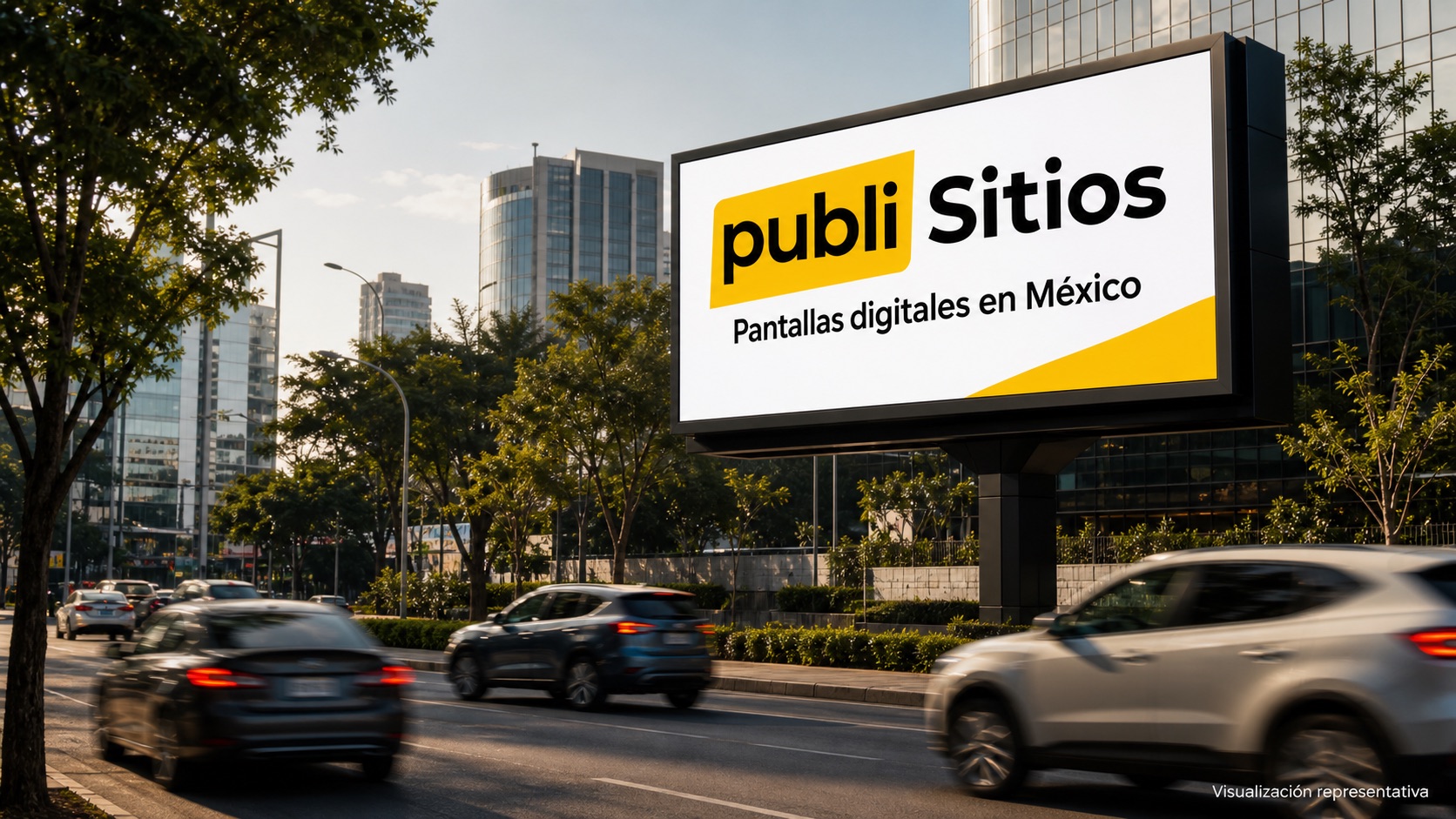 Alto impacto en calle con anuncio de Publisitios